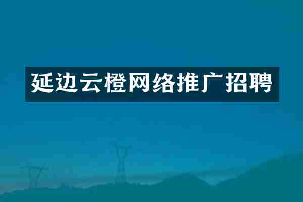 延边云橙网络推广招聘