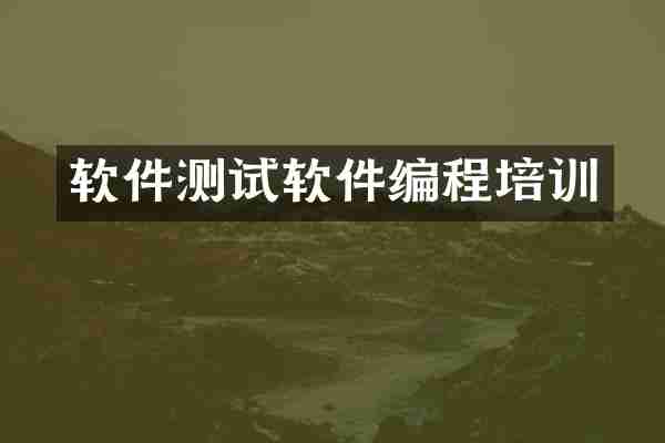 软件测试软件编程培训