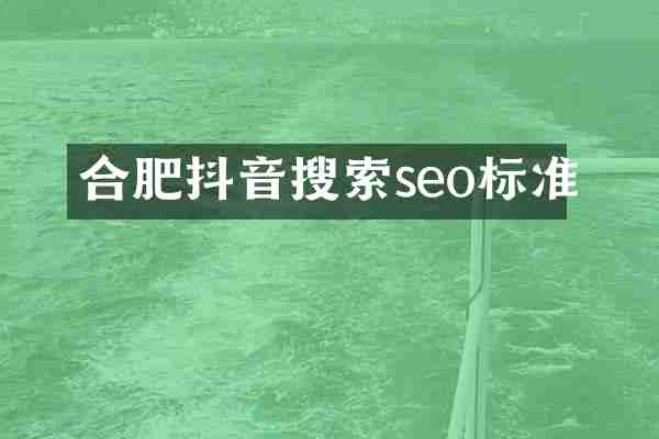 合肥抖音搜索seo标准