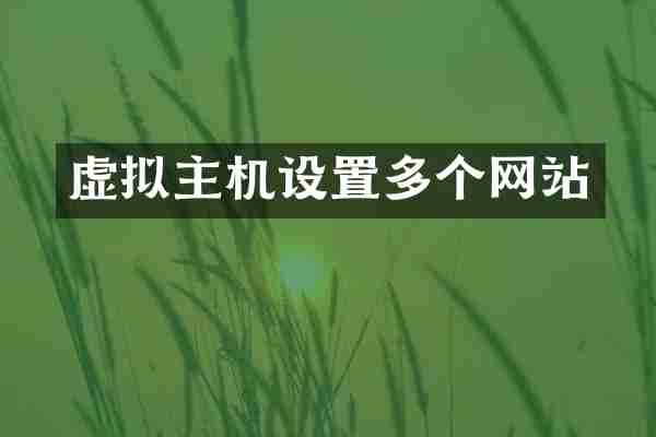 虚拟主机设置多个网站