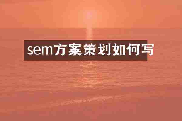 sem方案策划如何写