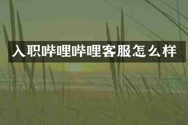 入职哔哩哔哩客服怎么样