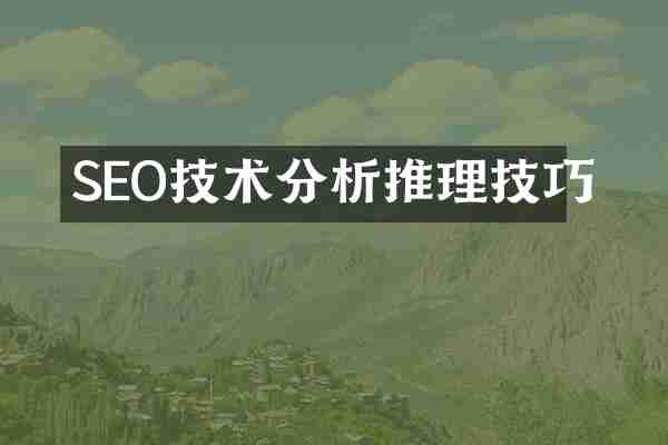 SEO技术分析推理技巧