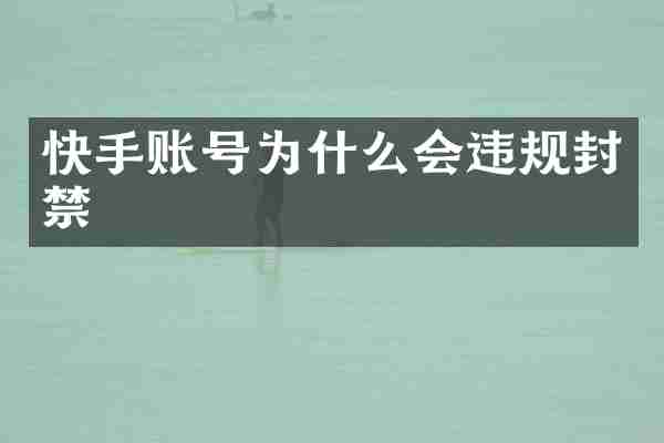 快手账号为什么会违规封禁