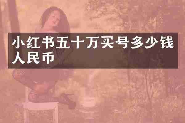 小红书五十万买号多少钱人民币