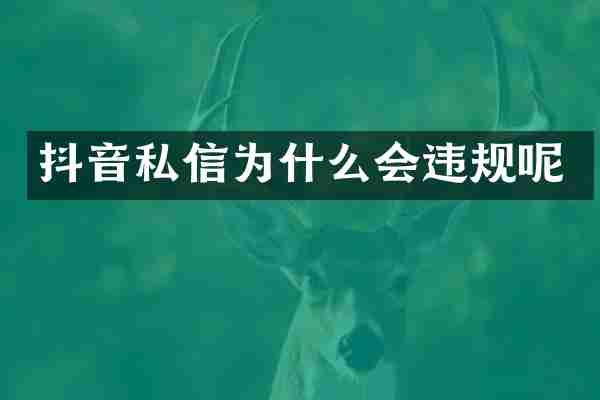 抖音私信为什么会违规呢