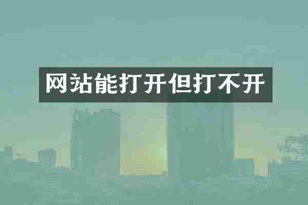 网站能打开但打不开