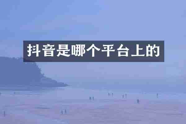抖音是哪个平台上的