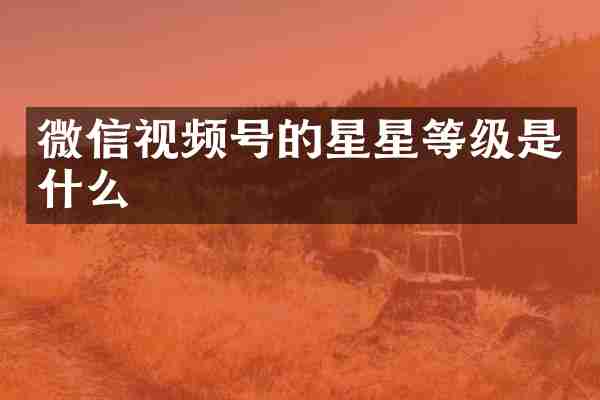 微信视频号的星星等级是什么