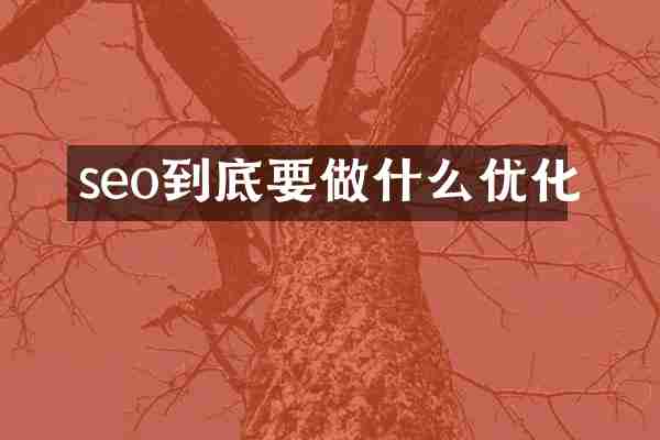 seo到底要做什么优化