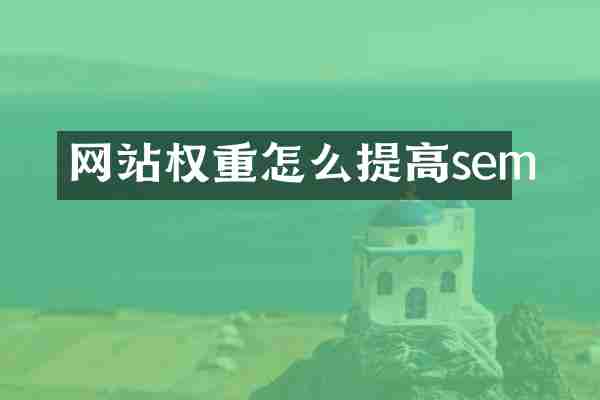 网站权重怎么提高sem
