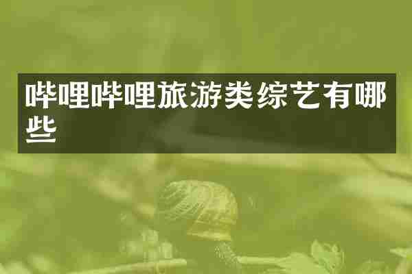 哔哩哔哩旅游类综艺有哪些