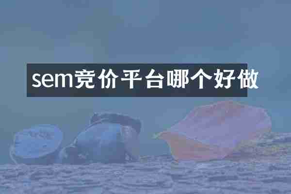 sem竞价平台哪个好做