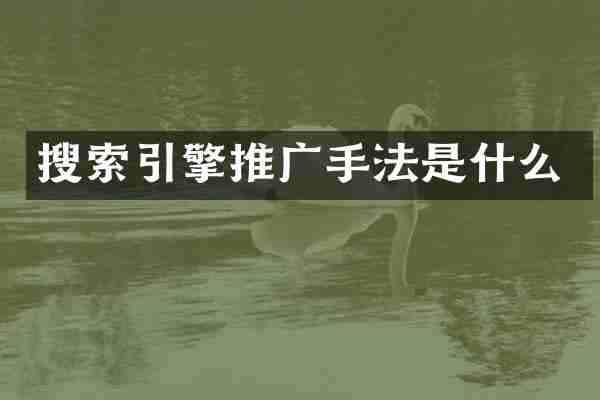 搜索引擎推广手法是什么