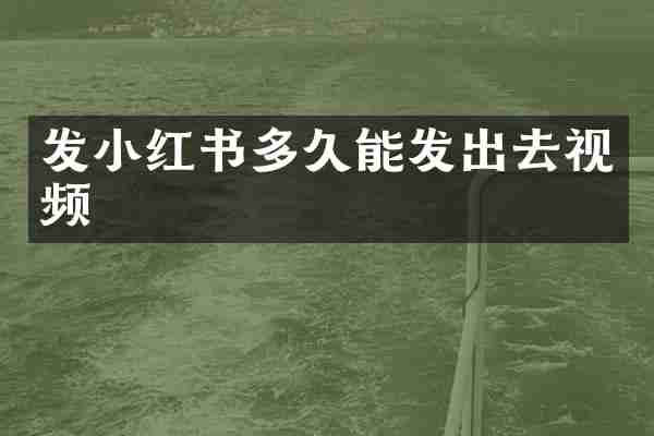 发小红书多久能发出去视频