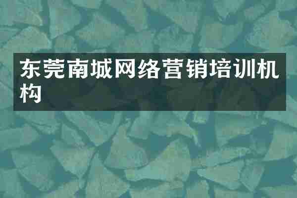 东莞南城网络营销培训机构