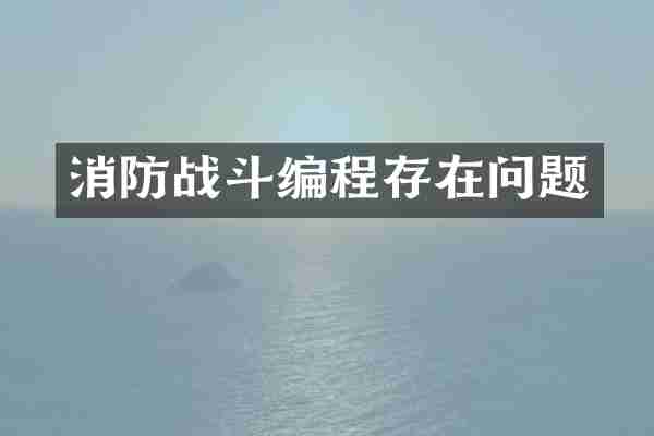 消防战斗编程存在问题