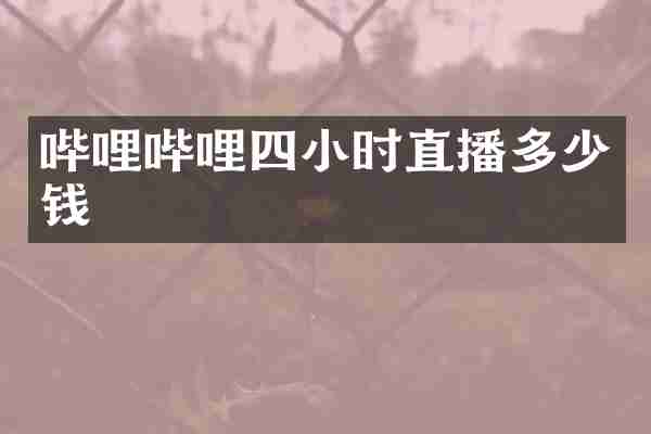 哔哩哔哩四小时直播多少钱