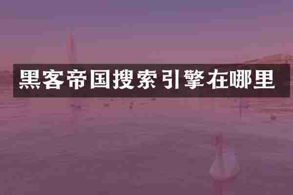 黑客帝国搜索引擎在哪里