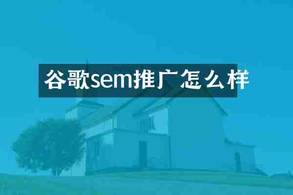 谷歌sem推广怎么样