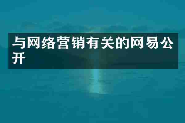 与网络营销有关的网易公开