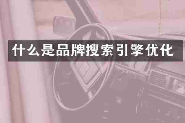 什么是品牌搜索引擎优化