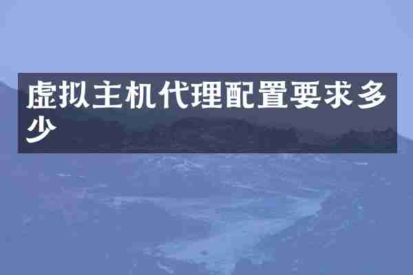 虚拟主机代理配置要求多少