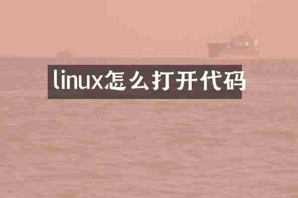 linux怎么打开代码