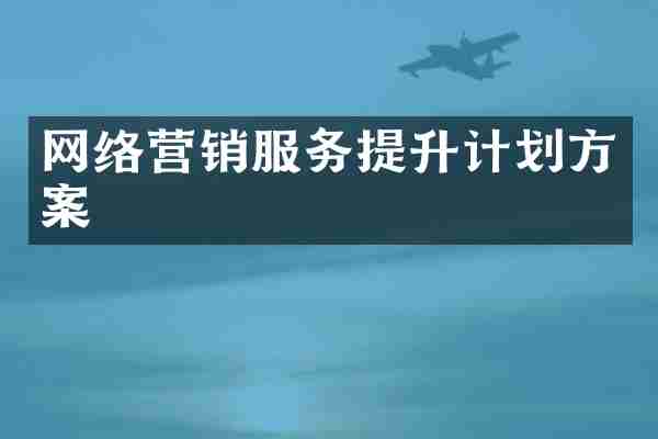 网络营销服务提升计划方案