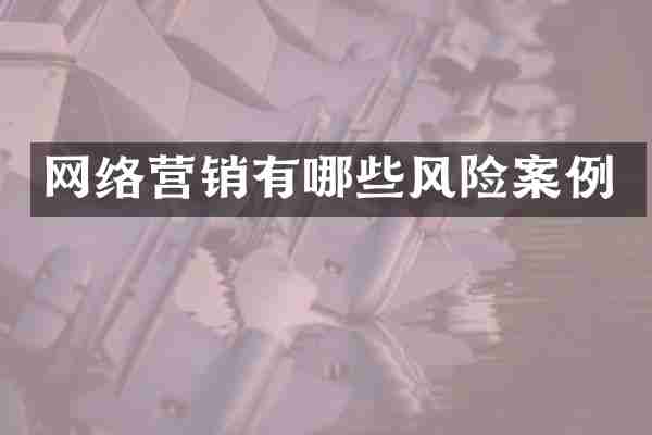 网络营销有哪些风险案例
