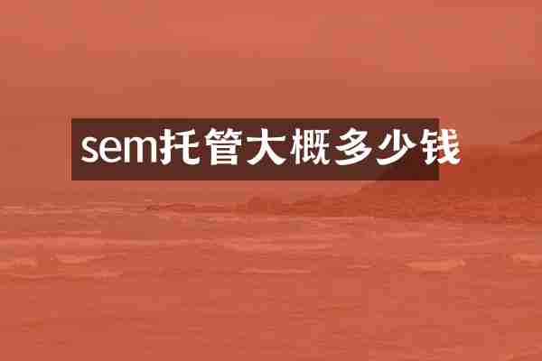 sem托管大概多少钱