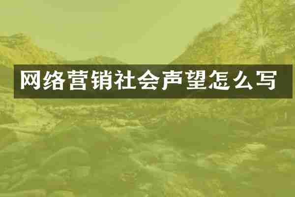 网络营销社会声望怎么写