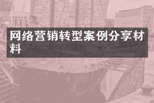 网络营销转型案例分享材料