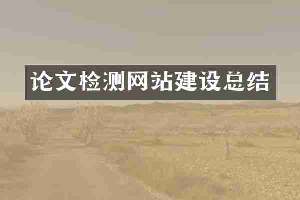 论文检测网站建设总结