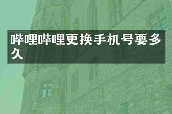 哔哩哔哩更换手机号要多久