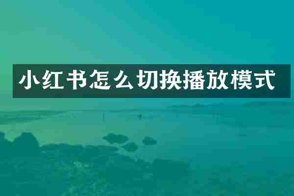 小红书怎么切换播放模式