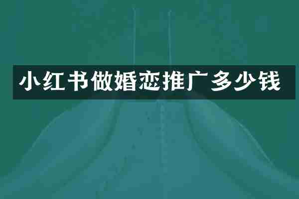 小红书做婚恋推广多少钱