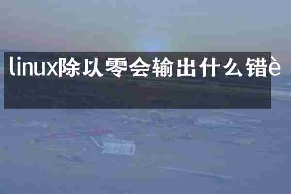 linux除以零会输出什么错误