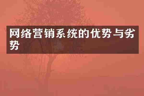 网络营销系统的优势与劣势