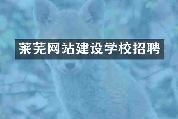 莱芜网站建设学校招聘