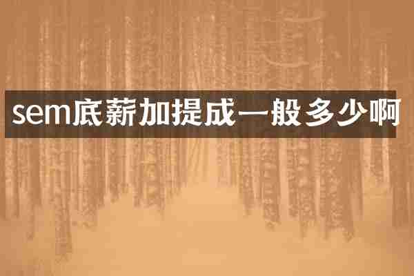 sem底薪加提成一般多少啊