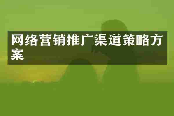 网络营销推广渠道策略方案