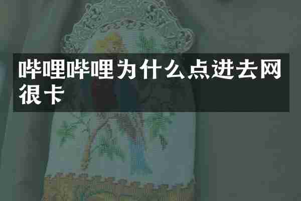 哔哩哔哩为什么点进去网很卡