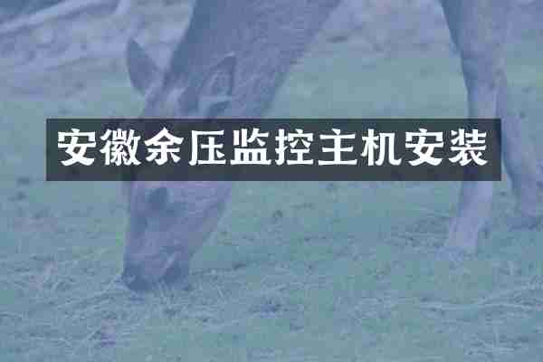 安徽余压监控主机安装