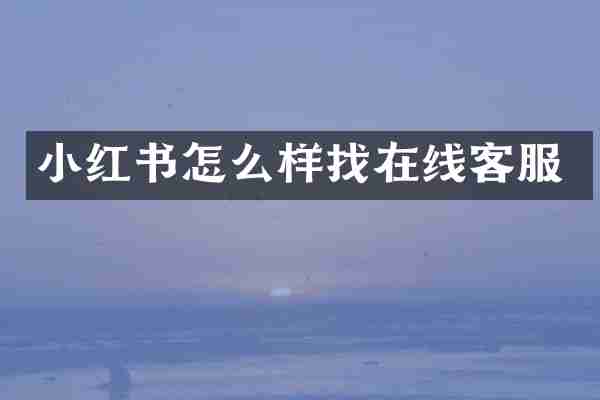 小红书怎么样找在线客服
