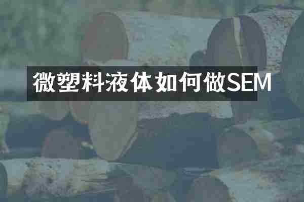 微塑料液体如何做SEM