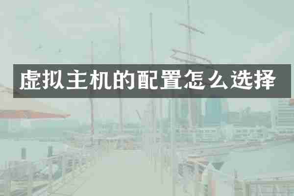虚拟主机的配置怎么选择