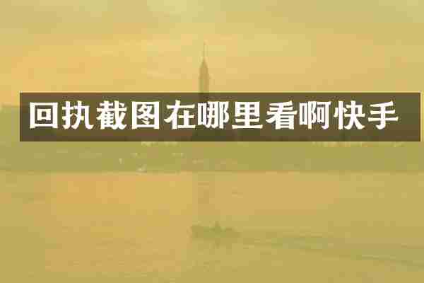 回执截图在哪里看啊快手