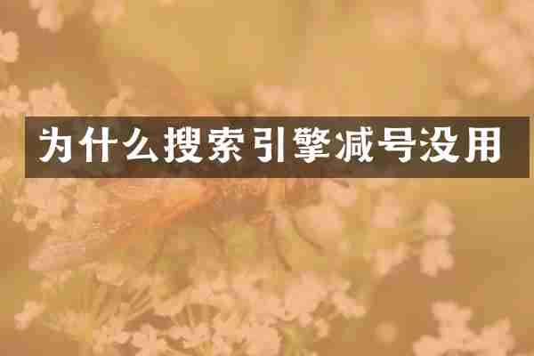 为什么搜索引擎减号没用