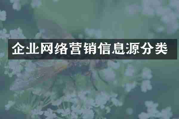 企业网络营销信息源分类